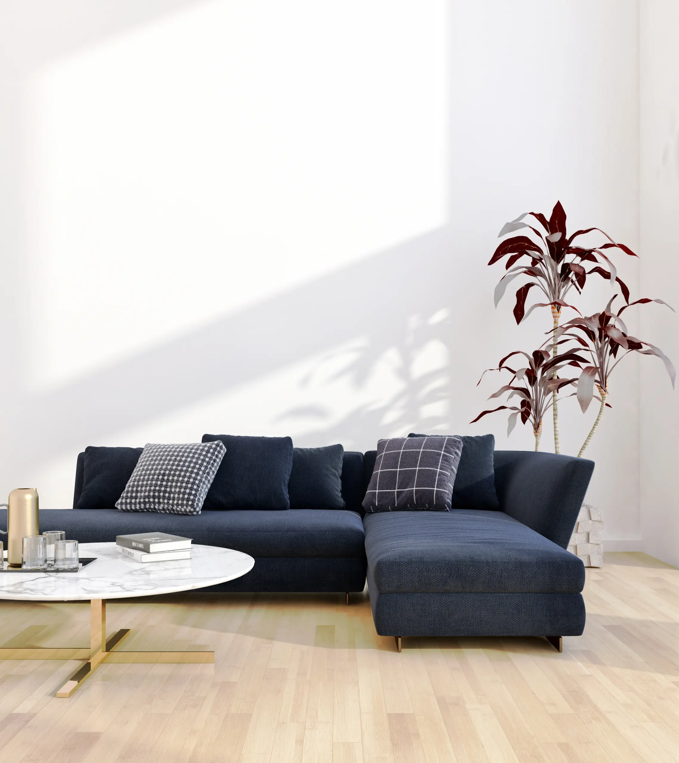 large luxury modern bright interiors room illustration 3D rendering